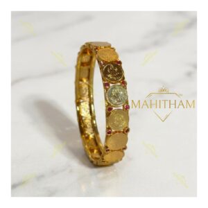 Lakshmi ruby coin bangle traditional jewellery premium gold finish MG-2246