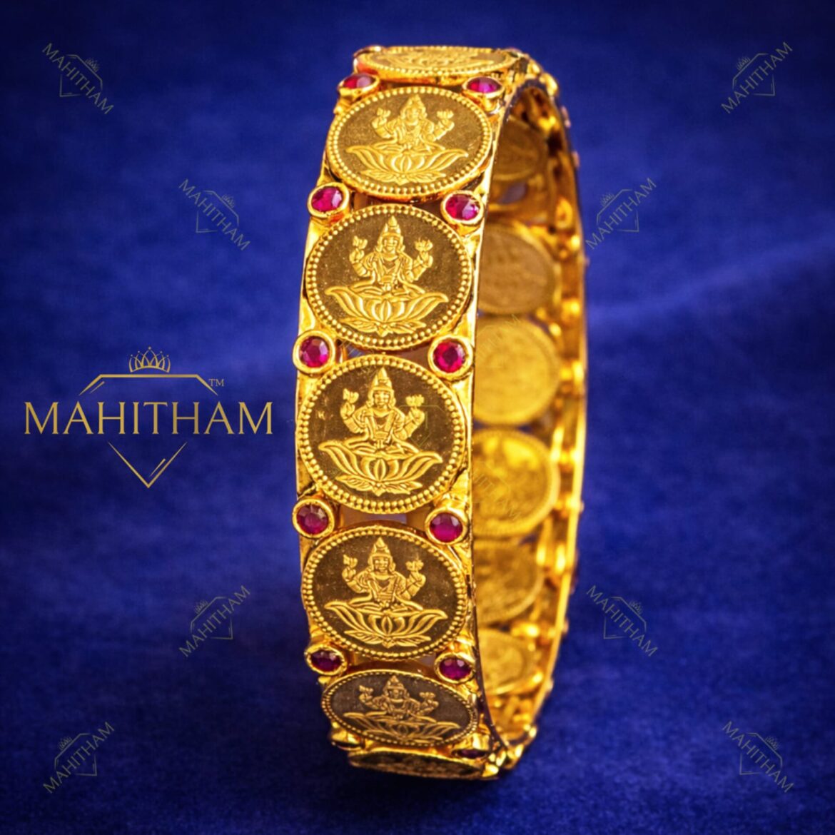 Lakshmi Ruby Coin Bangle MG-2246