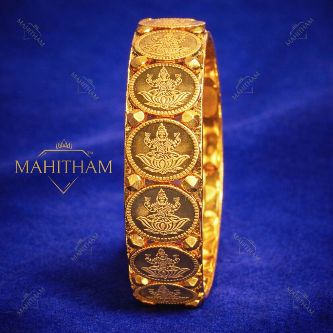 Gold Finish Coin Bangle MG-2247