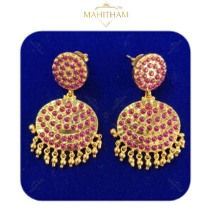 Kemp stone kandassaram earring traditional design premium gold finish MG-2249