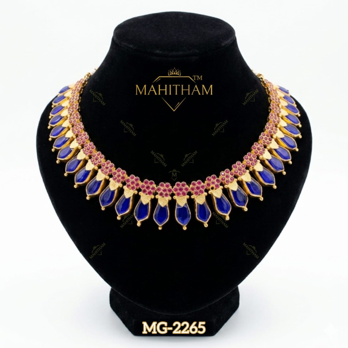 Blue Nagapadam Ruby Choker MG-2265