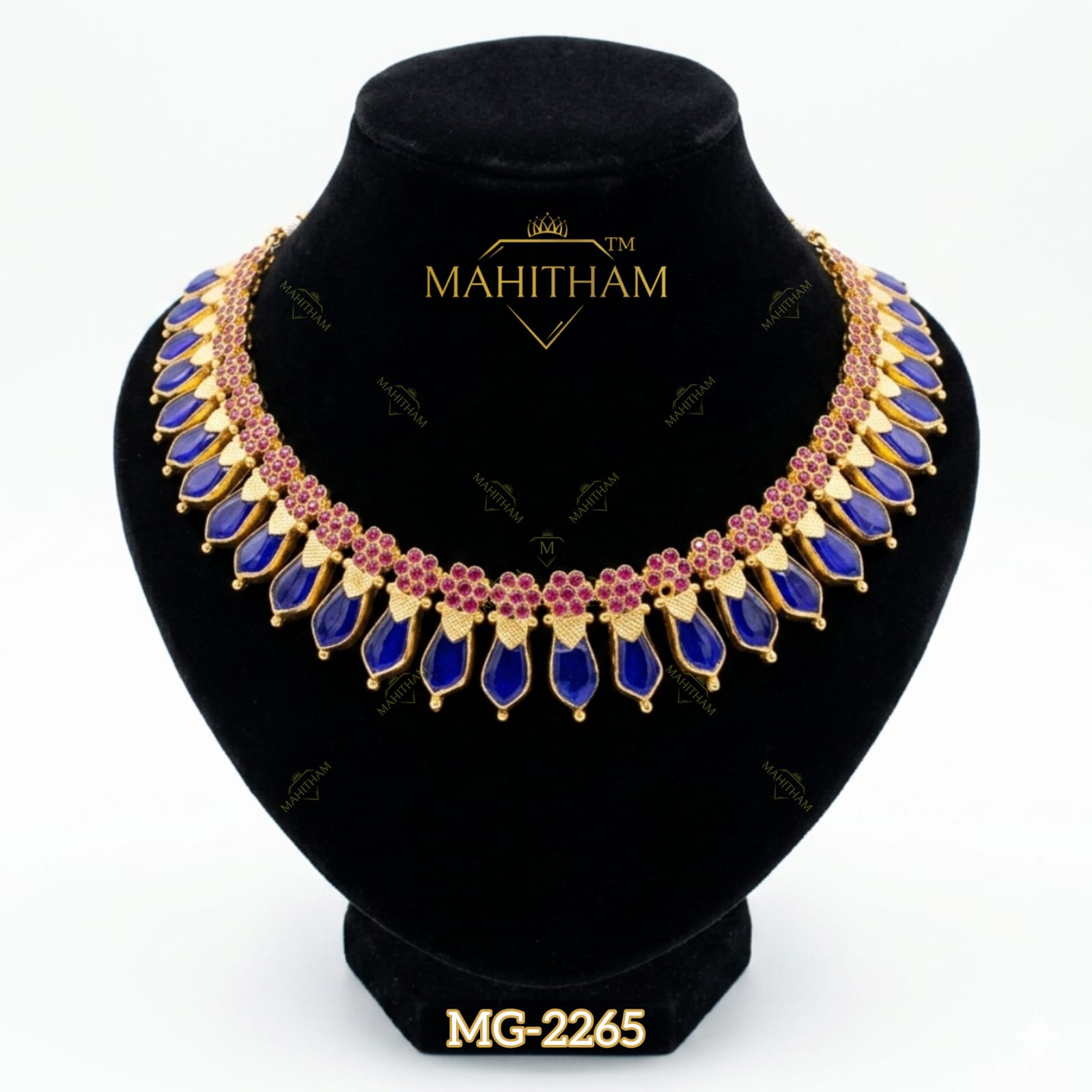 Blue Nagapadam Ruby Choker MG-2265
