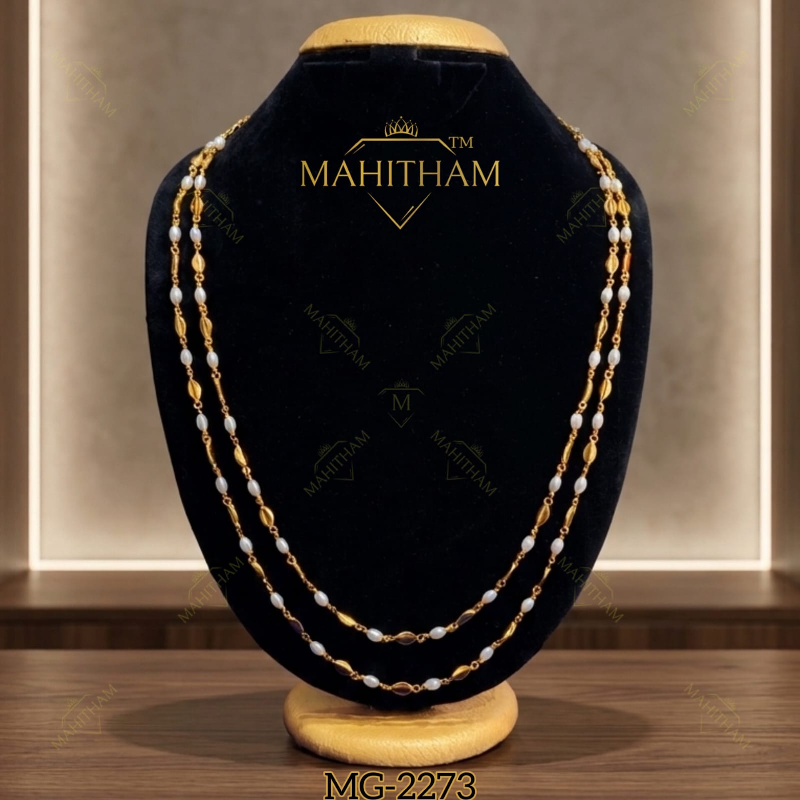 Double Layer Pearl Avil Chain MG-2273