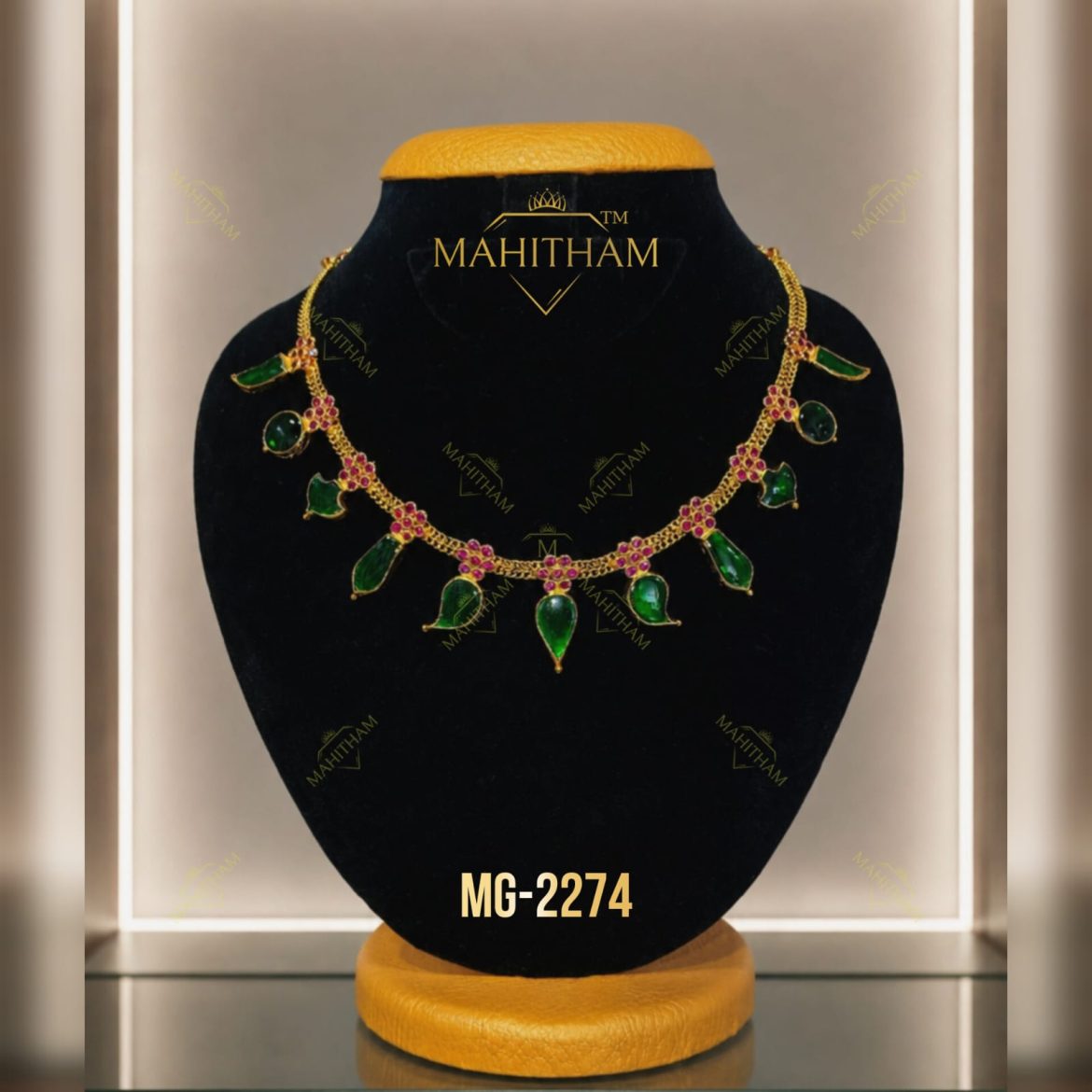 Green Multi Stone Necklace MG-2274