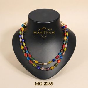 Navarathna Double Layer Chain MG-2269 Multi Colour Traditional Bead Chain