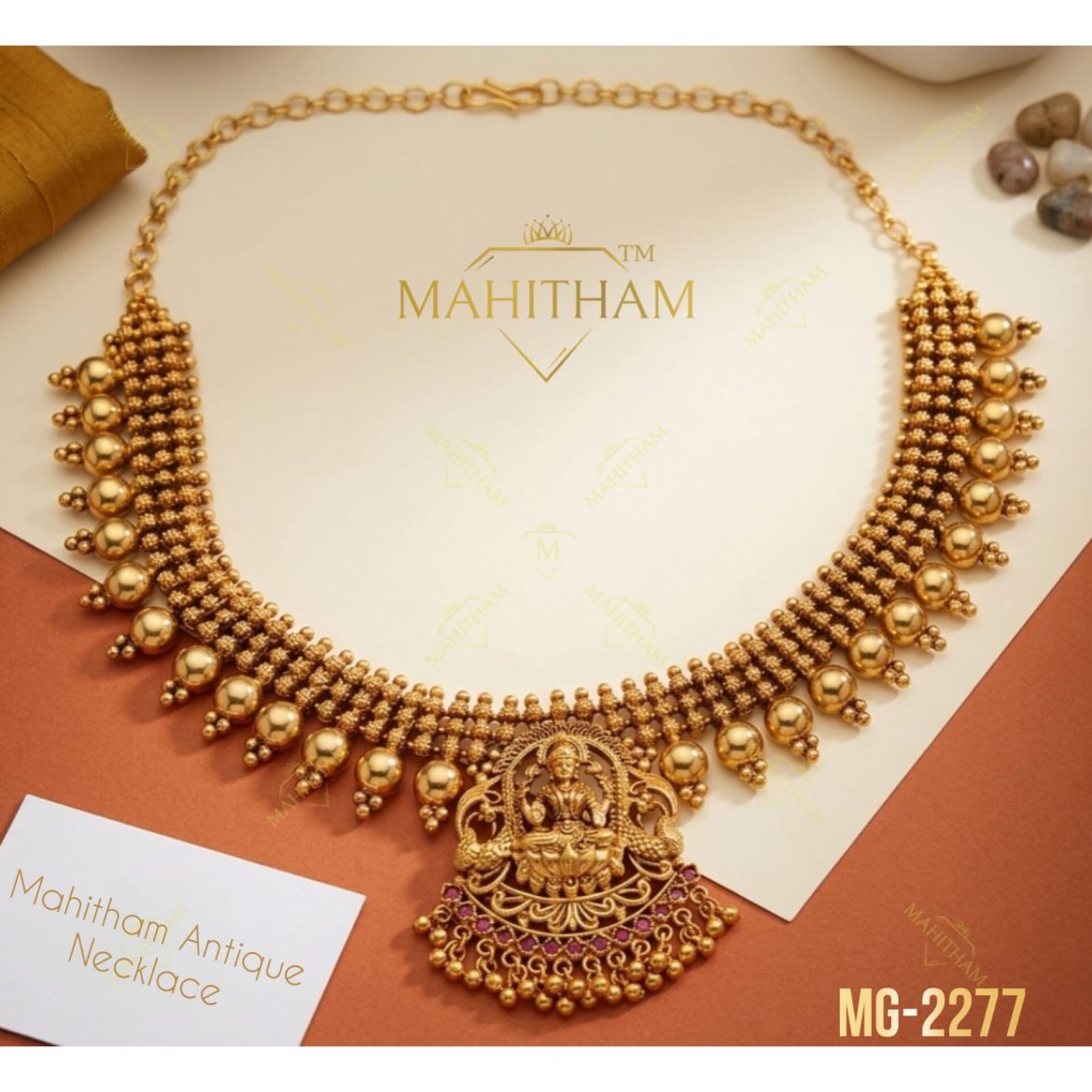 Lakshmi Ruby Antique Necklace MG-2277