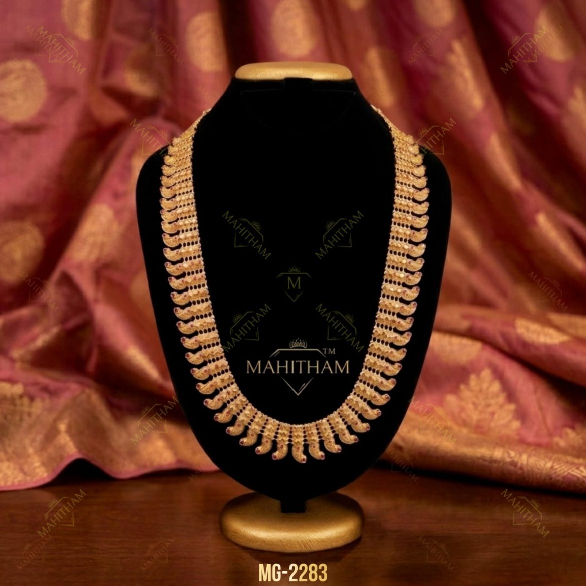 Ruby Mango Dye Haram MG-2283 | Traditional Long Necklace
