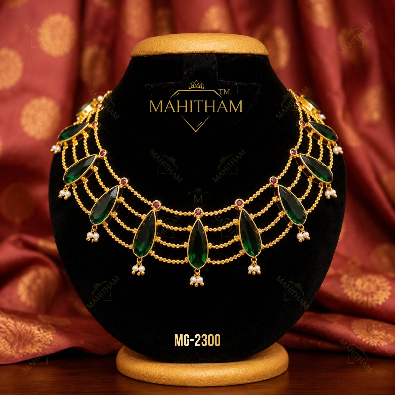 Emerald Gopi Layer Necklace MG-2300