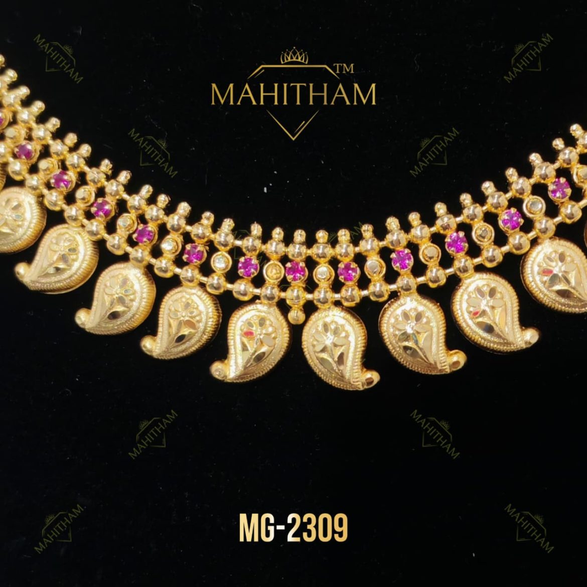 Traditional Mango Mala Necklace – Flower Design2 MG-2309