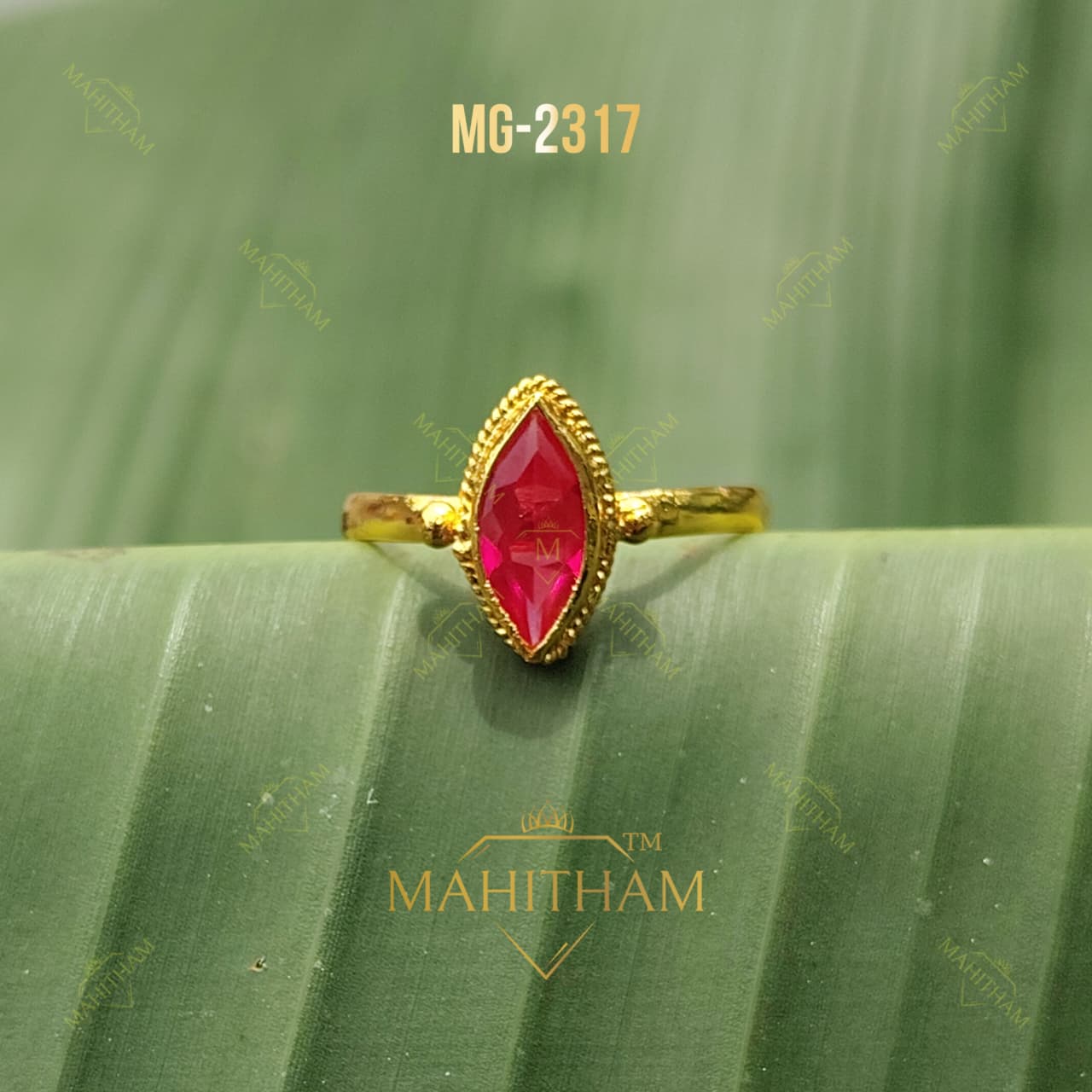 Ruby Oval Stone Ring MG-2317