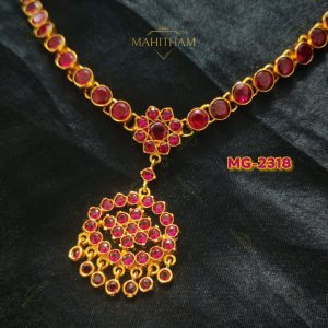Mahitham Ruby AD Stone Necklace MG-2318